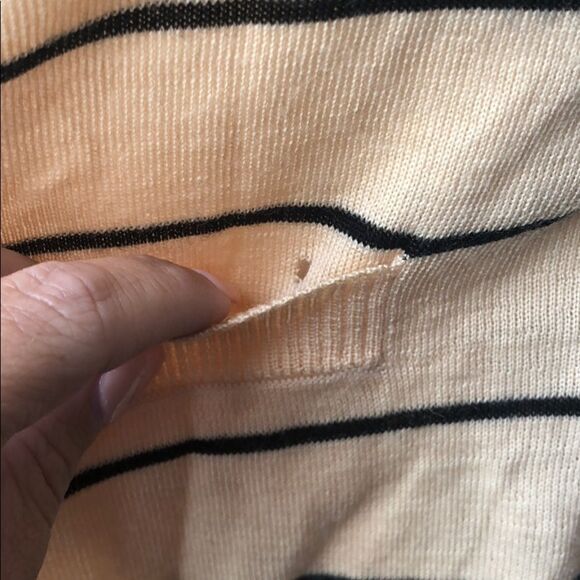 MADEWELL | WALLACE Pale Orange Stripe Short Sleeve Cardigan NEW Women’s Size M/L - Picture 4 of 6